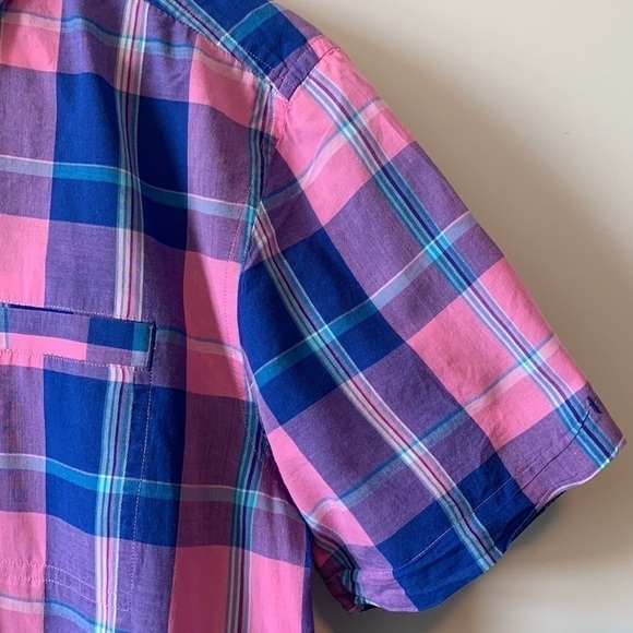 Penguin Original Classic Fit Pink Plaid Short Sleeve Shirt Size Medium - Picture 6 of 16